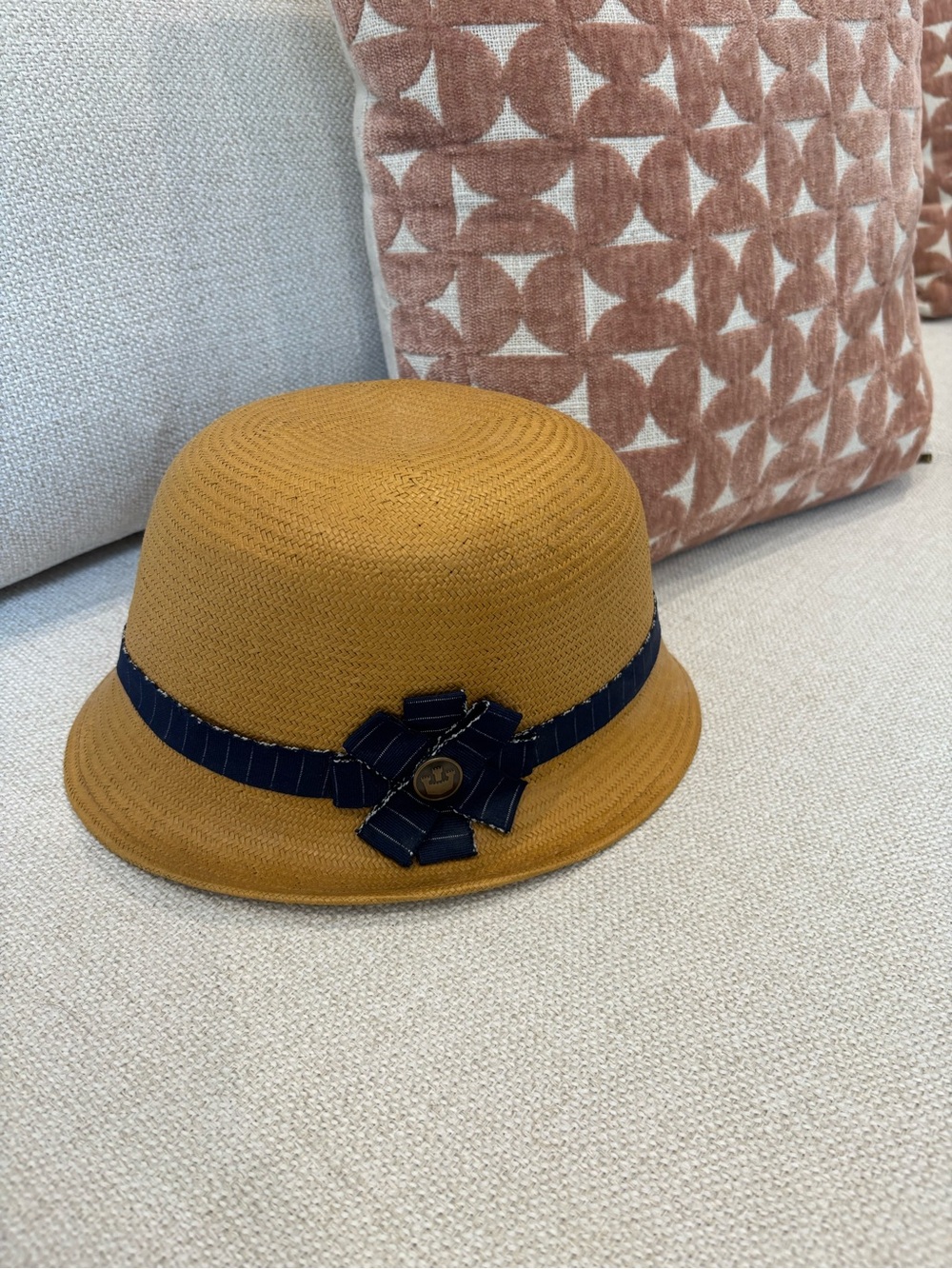 Goorin Bros. Mustard Yellow Straw Cloche Hat - Size Medium